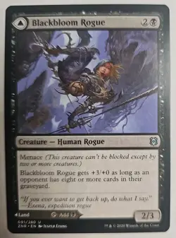 MTG Magic The Gathering Card Blackbloom Rogue / Blackbloom Bog Land ZNR 2020 - Image 1