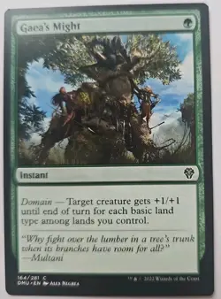 MTG Magic The Gathering Card Gaea's Might Instant Green Dominaria United 2022 - Image 1