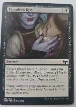 MTG Magic The Gathering Card Vampire's Kiss Sorcery Black Crimson Vow 2021 - Image 1