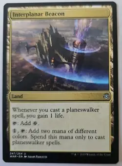 MTG Magic The Gathering Card Interplanar Beacon Land War Of The Spark 2019 - Image 1