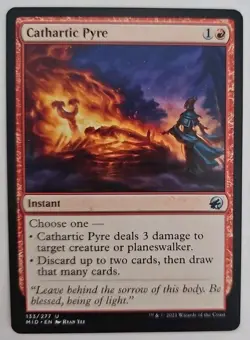 MTG Magic The Gathering Card Cathartic Pyre Instant Red Midnight Hunt 2021 - Image 1
