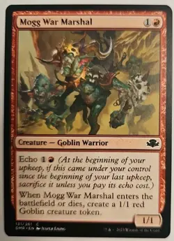 MTG Magic The Gathering Card Mogg War Marshal Creature Goblin Warrior Red DMR - Image 1