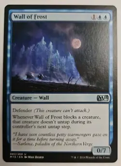 MTG Magic The Gathering Card Wall of Frost Creature Wall Blue M15 - Image 1