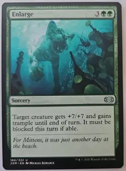 MTG Magic The Gathering Card Enlarge Sorcery Green Double Masters 2020 - Image 1