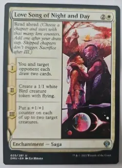 MTG Magic The Gathering Card Love Song of Night and Day Enchantment Saga White - Image 1