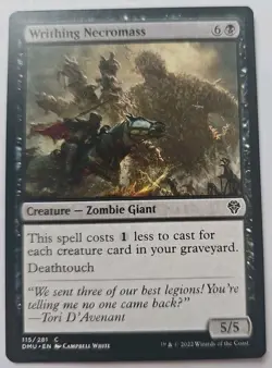 MTG Magic The Gathering Card Writhing Necromass Creature Zombie Giant Black 2022 - Image 1