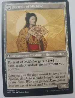 MTG Magic The Gathering Card Portrait of Michiko/Michiko's Reign of Truth White - Image 2