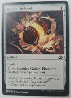 MTG Magic The Gathering Card Goblin Firebomb Artifact The Brothers War 2022 - Image 1