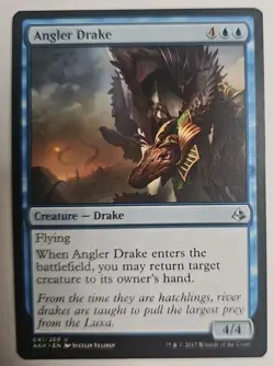MTG Magic The Gathering Card Angler Drake Creature Drake Blue Amonkhet 2017 - Image 1