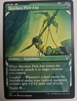 MTG Magic The Gathering Card Skyclave Pick-Axe Artifact Equipment Green ZNR 2020 - Image 1