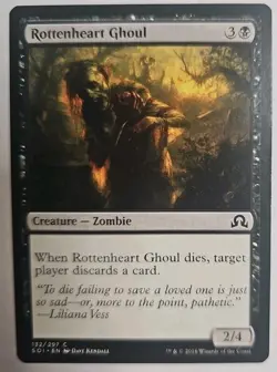 MTG Magic The Gathering Card Rottenheart Ghoul Creature Zombie Black SOI 2016 - Image 1