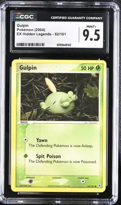 CGC 9.5 Gulpin 62/101 EX Hidden Legends 2004 Pokemon Card - Image 1
