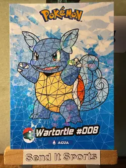 NM Pokemon Nintendo Crystal Card Collection Wartortle #008 Stained Glass Holo - Image 1