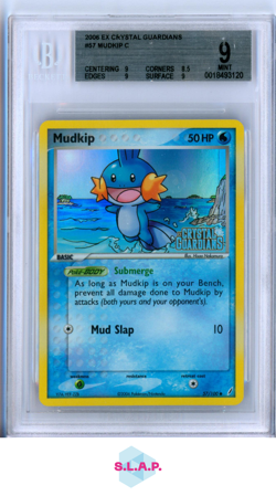 MUDKIP POKEMON 57 2006 EX CRYSTAL GUARDIANS REVERSE HOLO STAMP ENGLISH BGS 9 - Image 1
