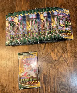 Pokemon TCG Evolving Skies 15 Booster Packs Sealed English Lot - Image 1