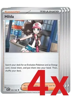 HILDA UNCOMMON TRAINER X4 SV WHITE FLARE 084/086 POKEMON Playset NM - Image 1