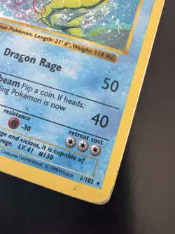 Pokemon TCG - Gyarados - 6/102 - Holo Unlimited - Base Set [Moderately Played] - Image 2