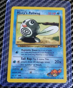 LP Misty's Poliwag 087/132 Gym Heroes Regular Unlimited WotC Pokemon 2000 - Image 1