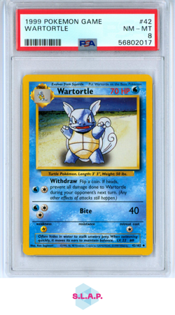 WARTORTLE POKEMON GAME 1999 42 PSA 8 - Image 1