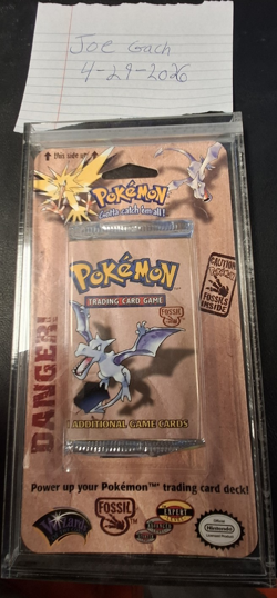 Pokemon Fossil Booster Pack Sealed Aerodactyl Zapdos Wizards of the Coast - Image 1
