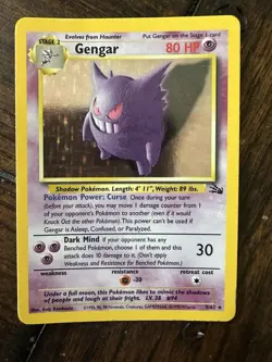 Pokemon TCG Gengar Fossil Holo Card 5/62 Unlimited Rare - Image 1