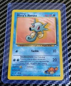 LP Misty's Horsea 086/132 Gym Heroes Base Unlimited WotC Pokemon 2000 - Image 1