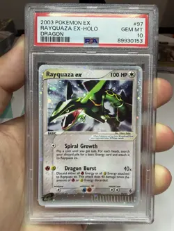 Pokemon Rayquaza ex Dragon Holo Ultra Rare #97 Swirl Scratch Slab PSA 10 Gem - Image 3