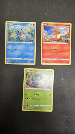 Charmander Squirtle Bulbasaur 008/078 015/078 001/078 Pokemon GO Regular SET - Image 1