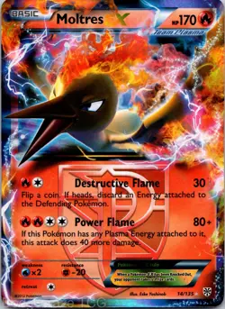 Moltres EX 14/135 Holo Rare EX Plasma Storm Pokemon NM - Image 1