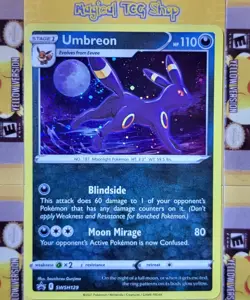 Pokemon Umbreon Black Star Promo SWSH129 Cosmos Holo Double Swirl - Image 1