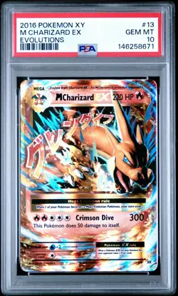 PSA 10 Gem Mint 2016 POKEMON XY EVOLUTIONS #13 M CHARIZARD EX - Image 1