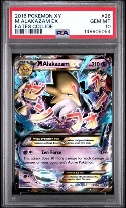 M Alakazam EX 26/124 Pokemon XY Fates Collide #26 Mega GEM MINT PSA 10 - Image 1