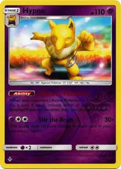x1 Hypno - 72/214 - Rare - Reverse Holo Pokemon SM10 Unbroken Bonds M/NM - Image 1
