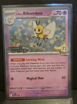 Lillie's Ribombee SVP 183 - Pokemon TCG: Journey Together Prerelease Stamped LP - Image 1