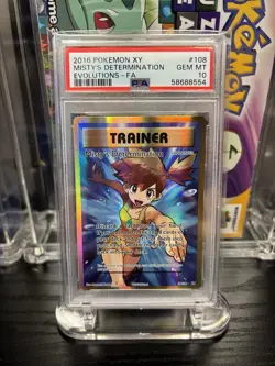 2016 POKEMON XY EVOLUTIONS #108 MISTY'S DETERMINATION EVOLUTIONS-FA PSA 10 - Image 1