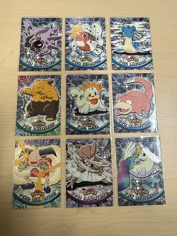 POKEMON 2000 TOPPS TV ANIMATION EDITION 1999-2000 SERIES NON HOLO LOT of 9 - Image 1