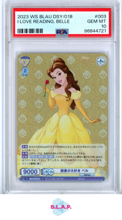 I LOVE READING, BELLE WEISS SCHWARZ BLAU DISNEY CHARACTERS 2023 003 PSA 10 - Image 1