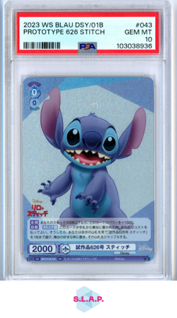 PROTOTYPE 626 STITCH WEISS SCHWARZ BLAU DISNEY CHARACTERS 2023 043 PSA 10 - Image 1