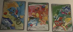 Pokemon TCG 3 Card Lot Squirtle Charmander Bulbasaur English 30th anniversary - Image 1