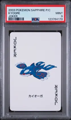 2003 POKEMON SAPPHIRE VERSION PLAYING CARDS JOKER KYOGRE PSA 9 - Image 1