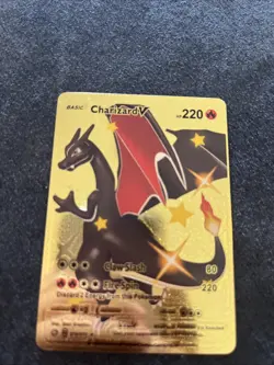 Shiny Charizard V #079/073 Gold Foil Pokemon Fan Art Display Card🔥🔥 - Image 1