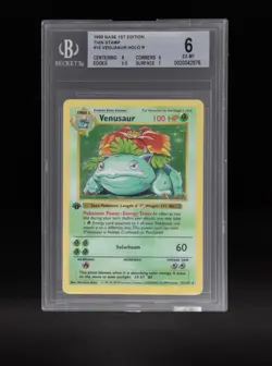 Pokemon TCG Venusaur 15/102 Base Set 1st Edition Shadowless Holo BGS 6 NEW CERT - Image 1
