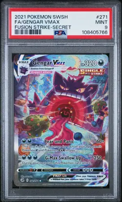 GENGAR VMAX 271/264 PSA 9 FULL ALT ART SECRET RARE FUSION STRIKE POKEMON - Image 1