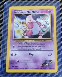 LP Sabrina's Mr. Mime 094/132 Gym Heroes Regular Unlimited WotC Pokemon 2000 - Image 1