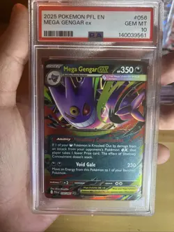 2025 Pokemon ME Phantasmal Flames 056 Mega Gengar ex PSA 10 Gem Mint - Image 1
