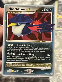 Pokemon TCG Honchkrow LV.X 132/132 Secret Wonders 2007 - Image 1