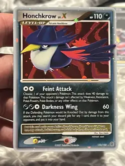 Pokemon TCG Honchkrow LV.X 132/132 Secret Wonders 2007 - Image 4
