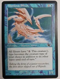 MTG Magic The Gathering Card Mistform Sliver Creature Illusion Sliver Blue - Image 1