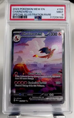 Lot Of 2 2023 Pokemon MEW EN Charizard EX PSA 9 SIR & Charmander PSA 8 S&V 151 - Image 2