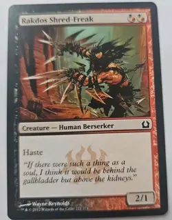 MTG Magic The Gathering Card Rakdos Shred-Freak Creature Human Berserker 2012 - Image 1